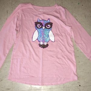 A owl long sleeve girls shirt